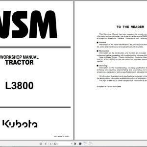 Kubota Tractor L3800 Workshop Manual 9Y011 13601 1