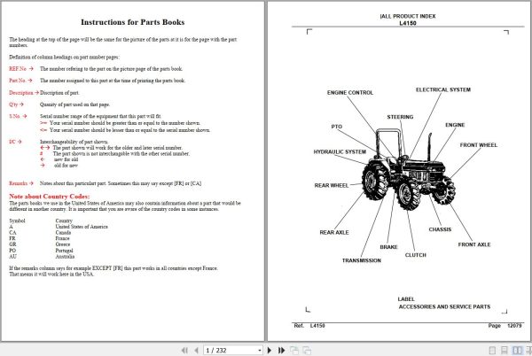 Kubota Tractor L4150 Parts Manual 1