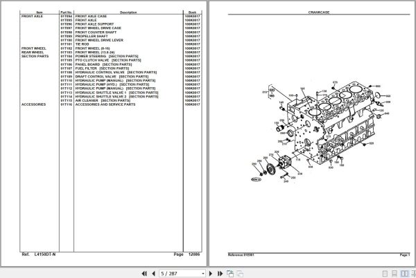 Kubota Tractor L4150DT N Parts Manual 2