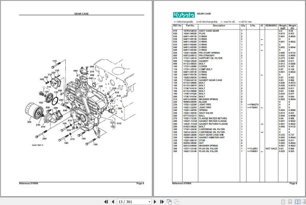 Kubota Tractor L4610DT GST Parts Manual 2