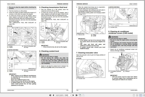 Kubota Tractor LX2610 LX3310 Operators Manual 6C830 6311 3 2