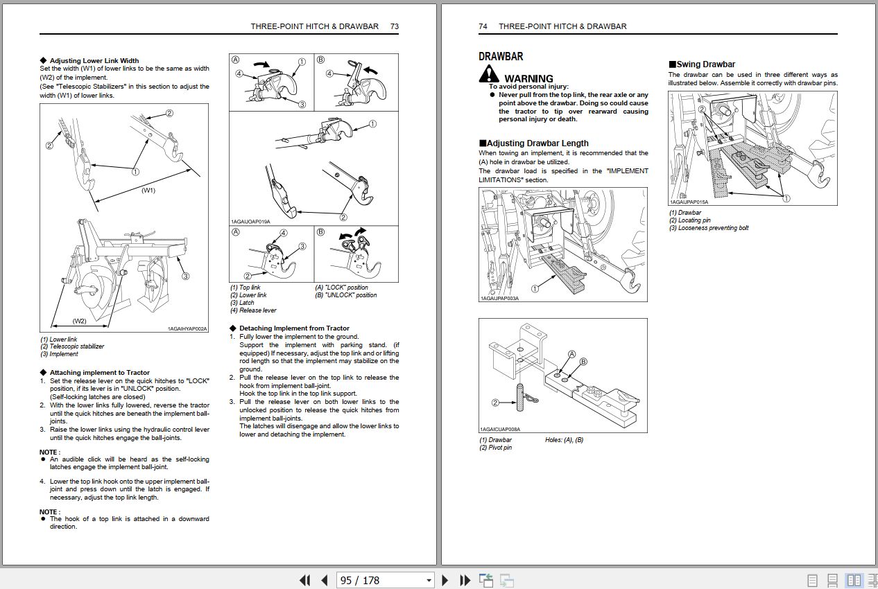 Kubota Tractor M100GX M110GX M126GX M135GX Operators Manual 3Y206 9971 1 2