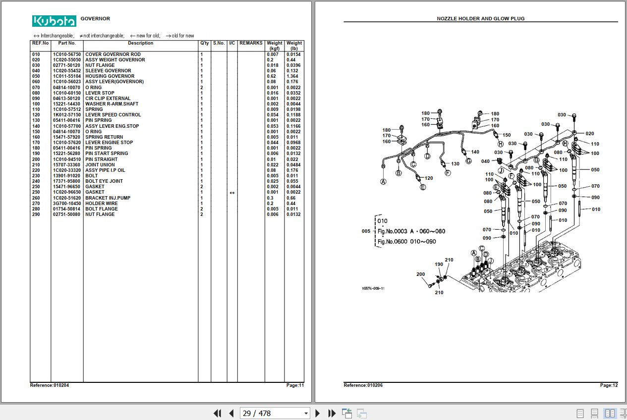 Kubota Tractor M105S Parts Manual 2