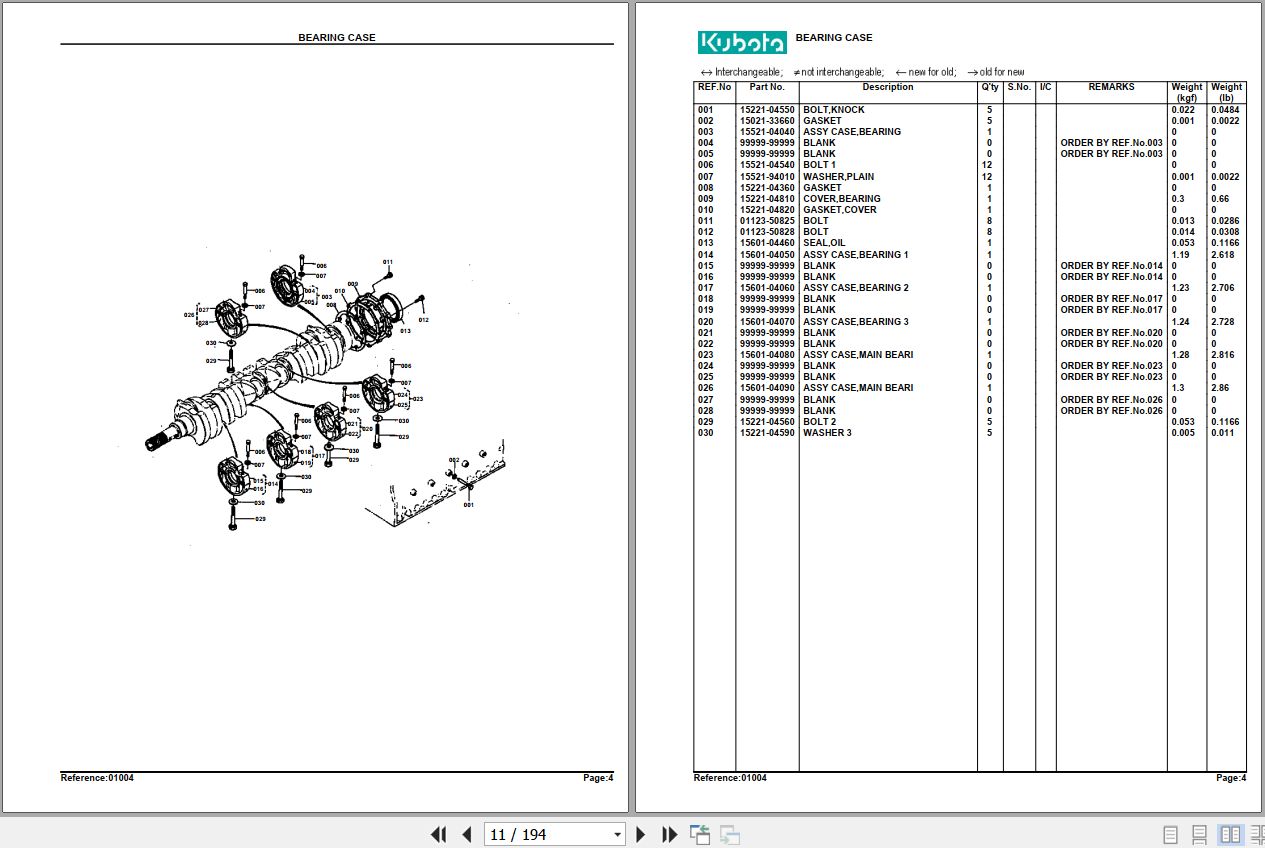 Kubota Tractor M4050 Parts Manual 2
