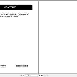 Kubota Tractor M4500 M5500 M7500 DT Operators Manual 3545899715 1
