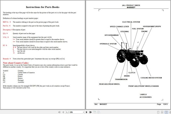 Kubota Tractor M4500DT Parts Manual 1