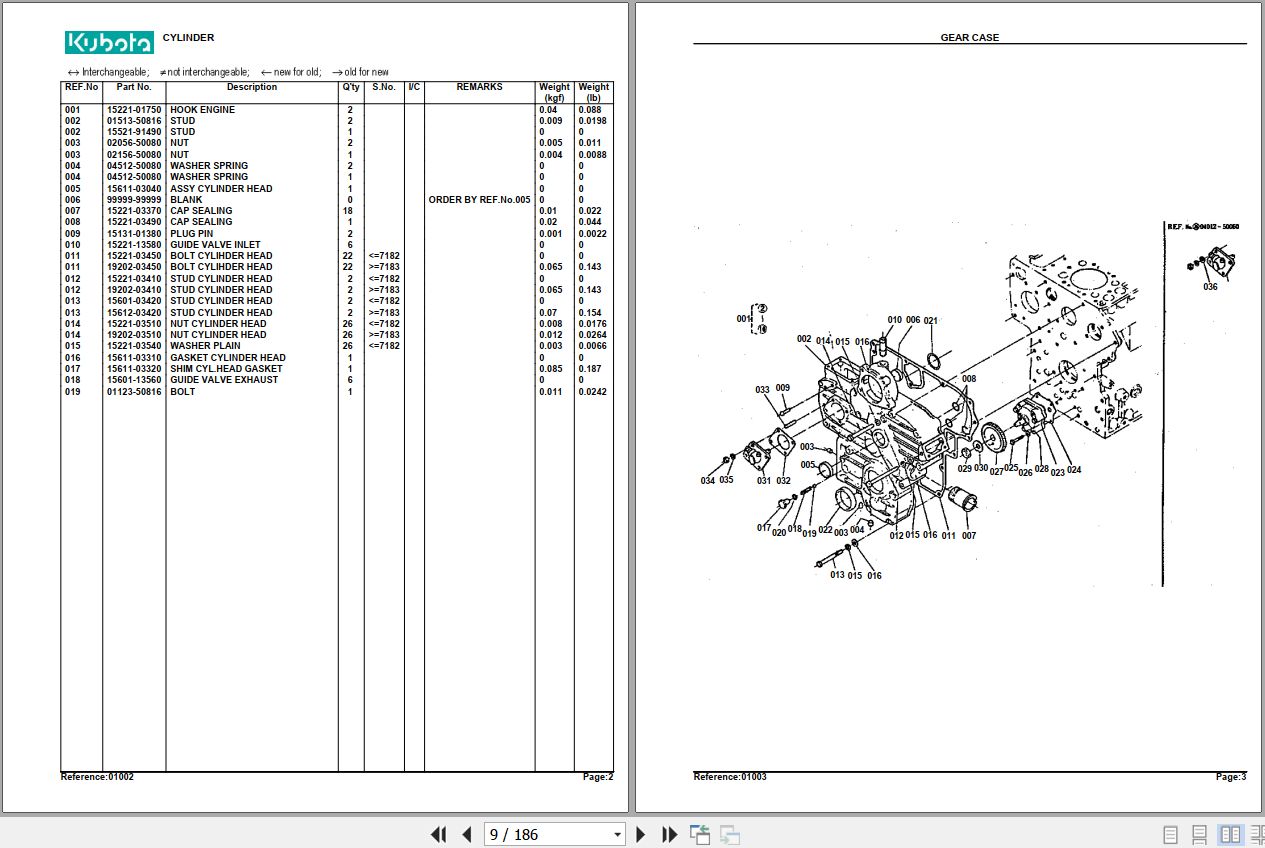 Kubota Tractor M4500DT Parts Manual 2
