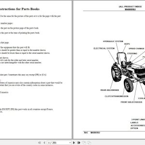 Kubota Tractor M4800SU Parts Manual 1