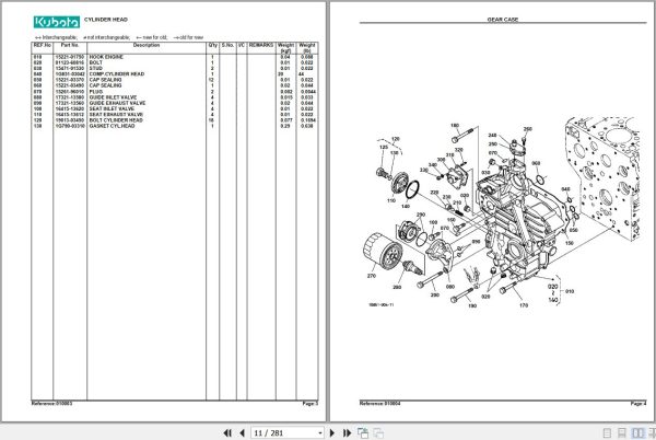 Kubota Tractor M4800SU Parts Manual 2