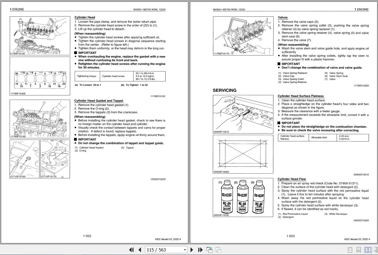 Kubota Tractor M4900 5700 5700HD Workshop Manual 9Y011 12555 2