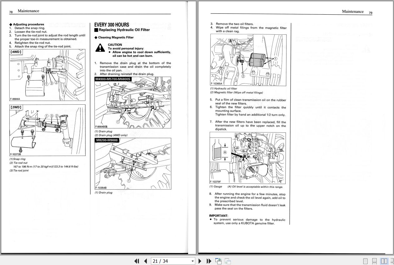 Kubota Tractor M4900 to M9000 Operators Manual 3A211 9971 2 2