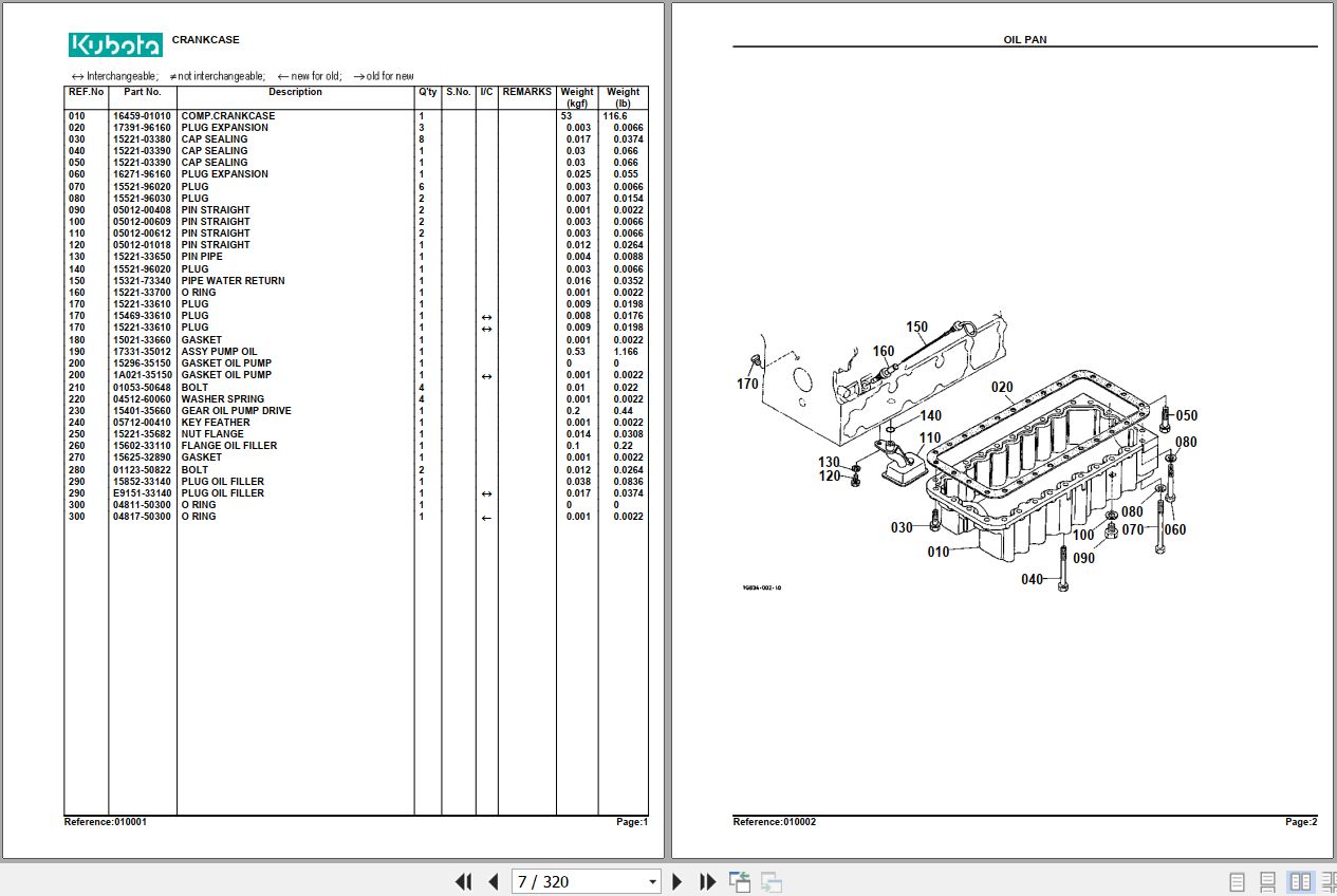 Kubota Tractor M4900SU Parts Manual 2