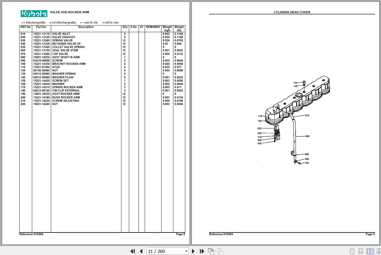 Kubota Tractor M4950DT Parts Manual 2