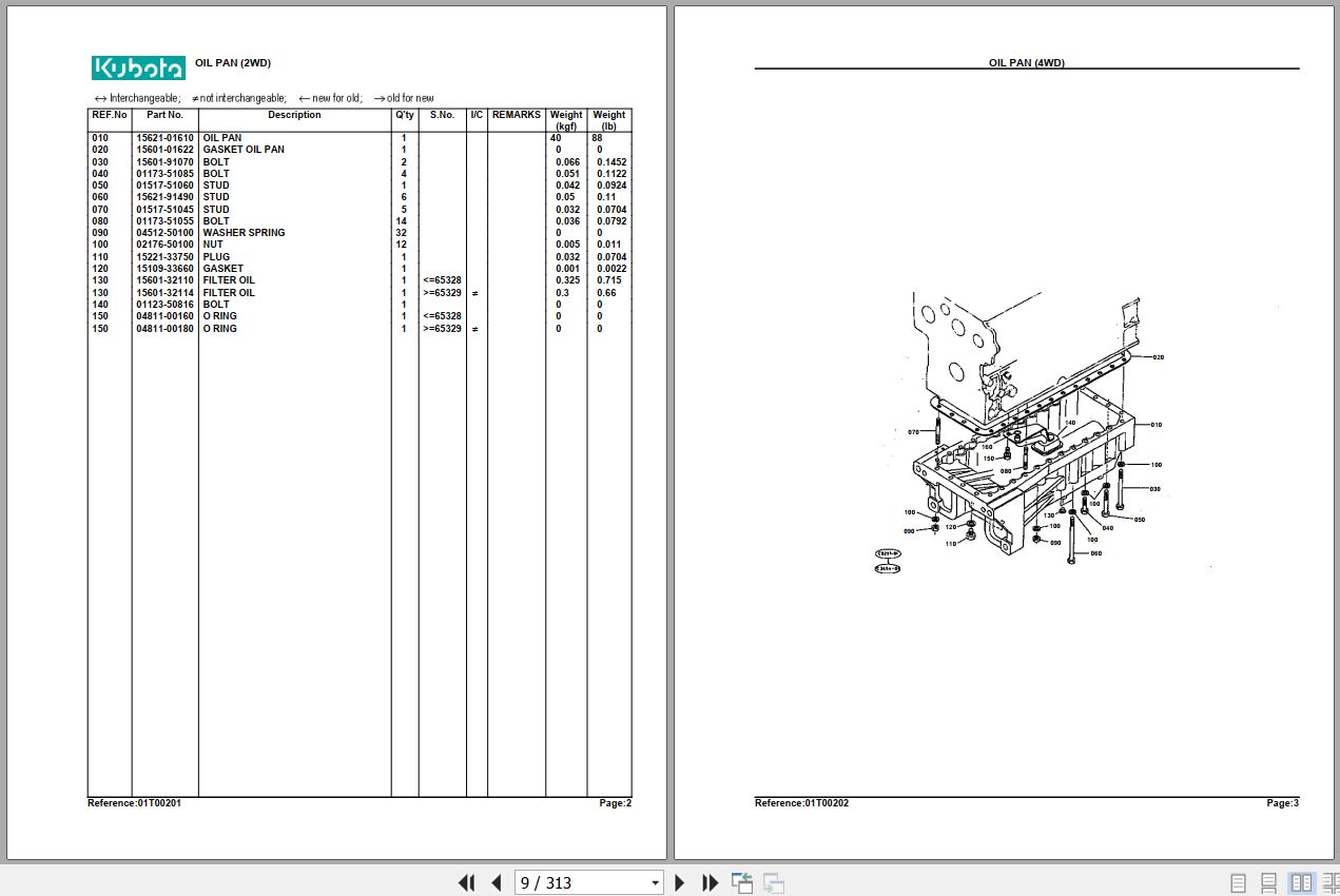 Kubota Tractor M4950DT S Parts Manual 2