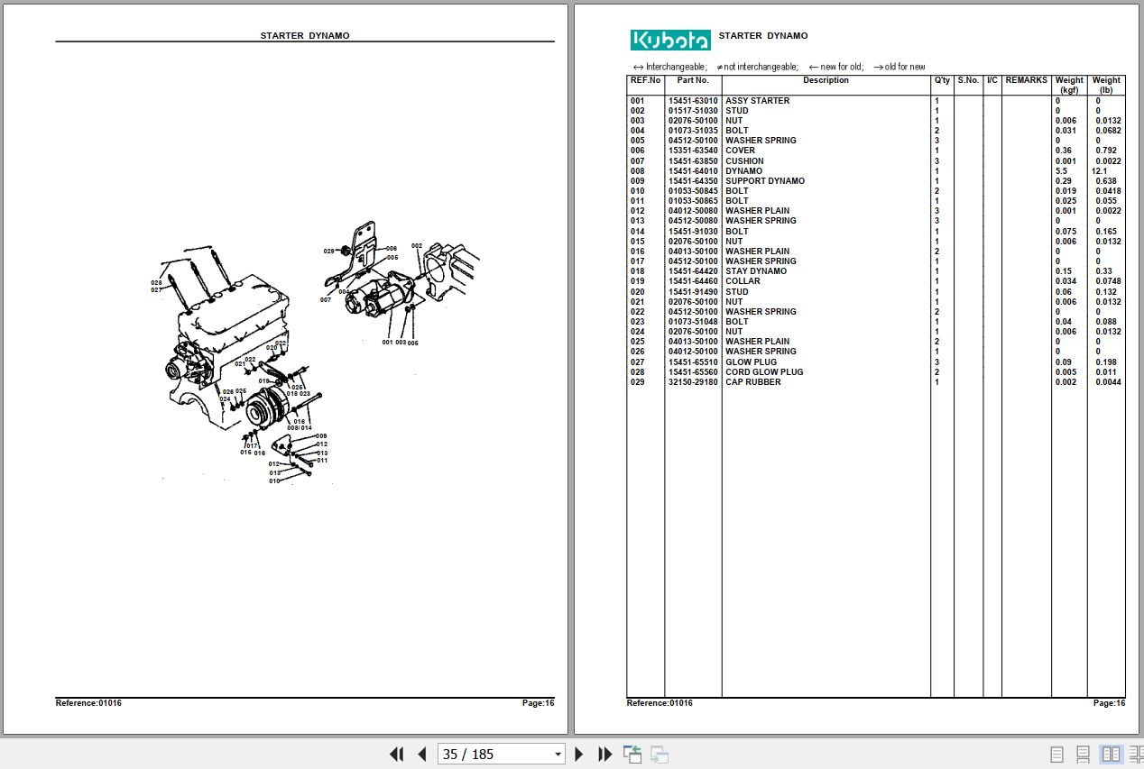 Kubota Tractor M5500DT Parts Manual 2