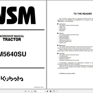 Kubota Tractor M5640SU Workshop Manual 9Y111 03650 1