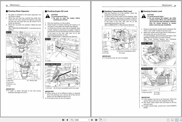 Kubota Tractor M5700 6800 8200 9000 Operators Manual 3A691 9971 1 2
