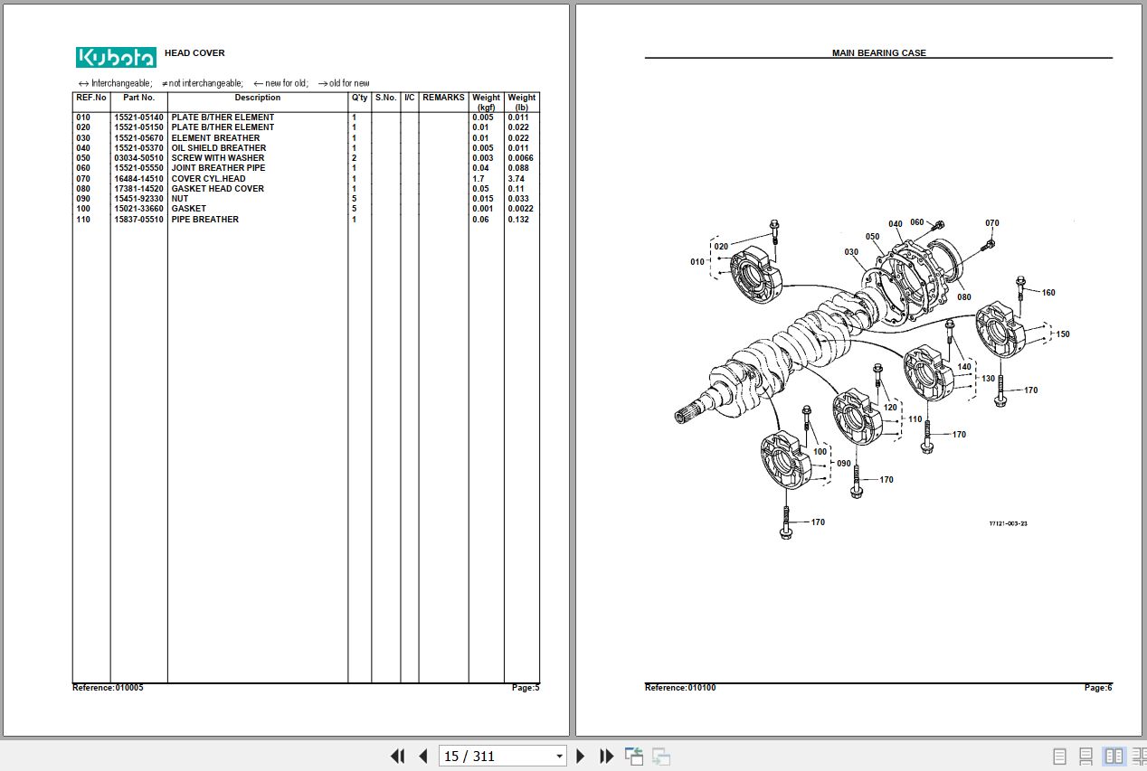 Kubota Tractor M5700 Parts Manual 2