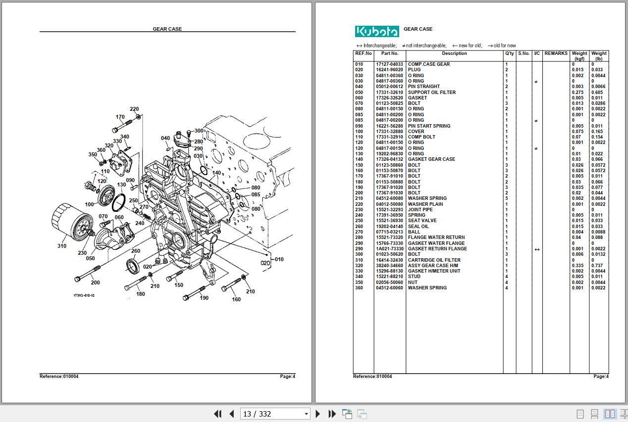 Kubota Tractor M5700HD Parts Manual 2