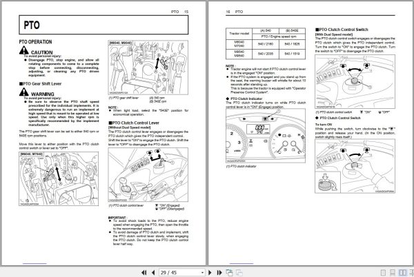 Kubota Tractor M7040SU M7040SUD Operators Manual 3C341 9971 1 2