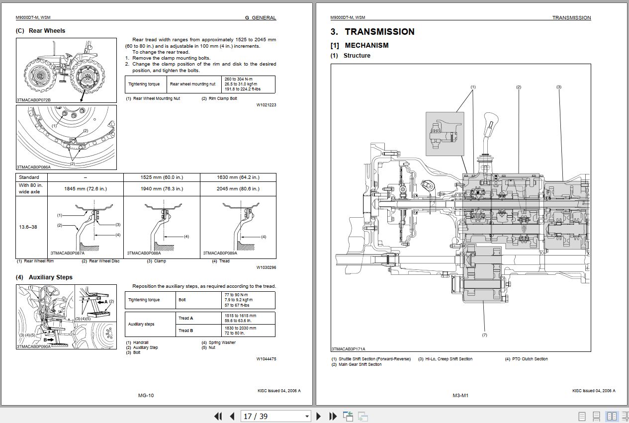 Kubota Tractor M9000 Supplement Workshop Manual 9Y011 18033 2