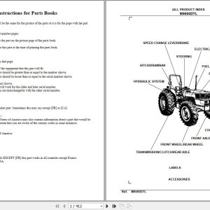 Kubota Tractor M9000DTL Parts Manual 1