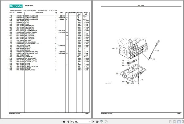 Kubota Tractor M9000DTL Parts Manual 2