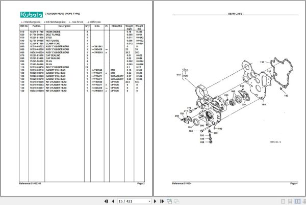 Kubota Tractor M9000DTM Parts Manual 2