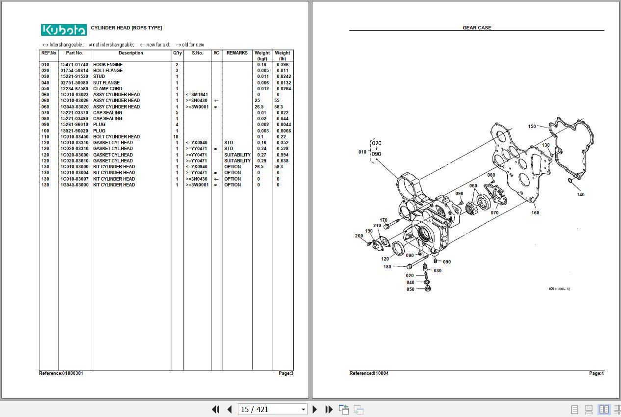 Kubota Tractor M9000DTM Parts Manual 2