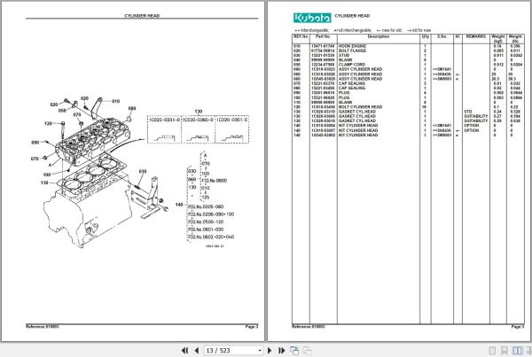 Kubota Tractor M9000HDC Parts Manual 2