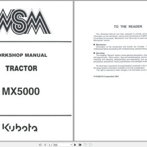 Kubota Tractor MX5000 Workshop Manual 97897 12920 1