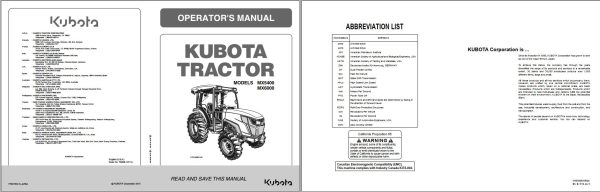 Kubota Tractor MX5400 MX6000 Operators Manual TC860 1971 5 1