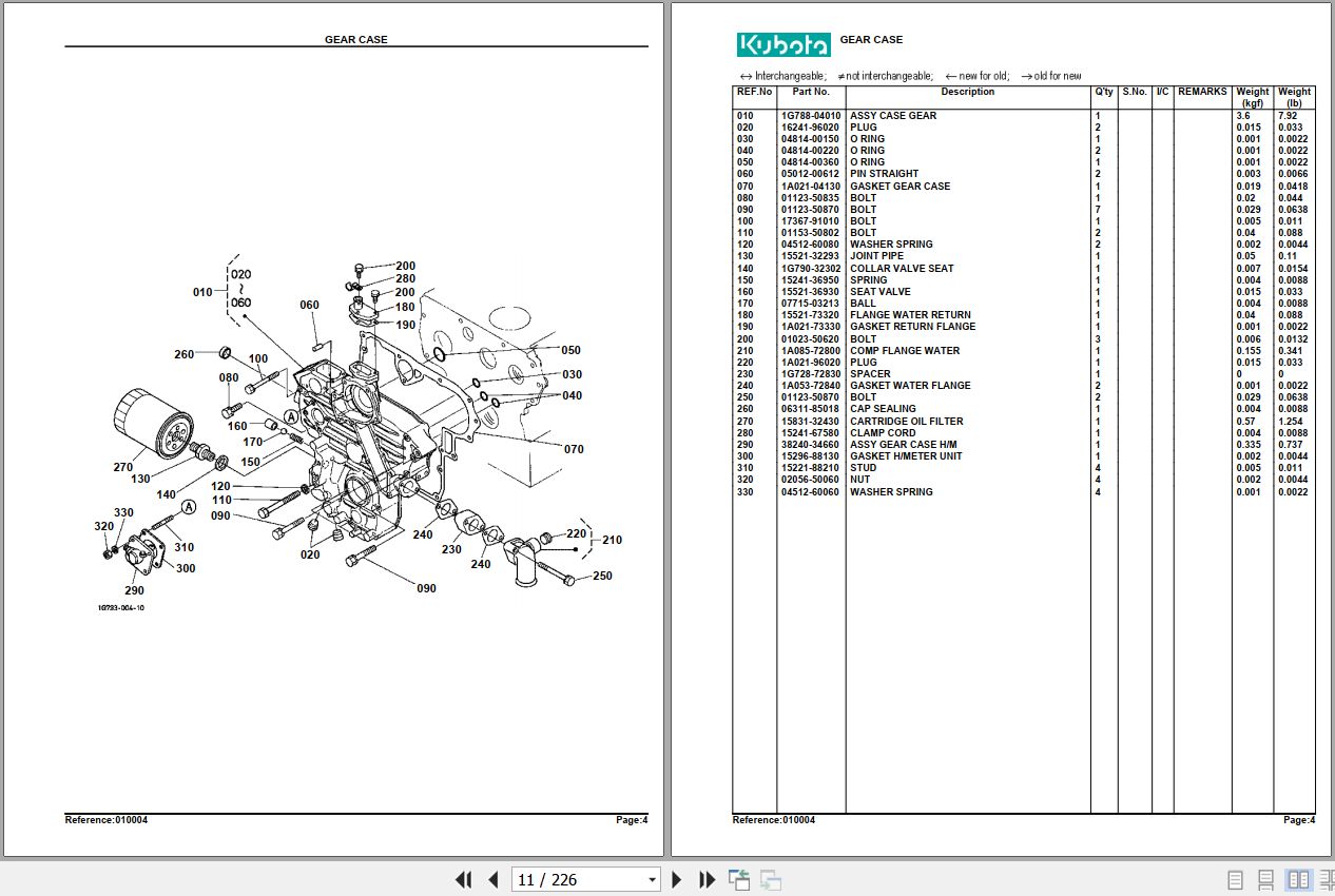 Kubota Tractor R520S Parts Manual 2