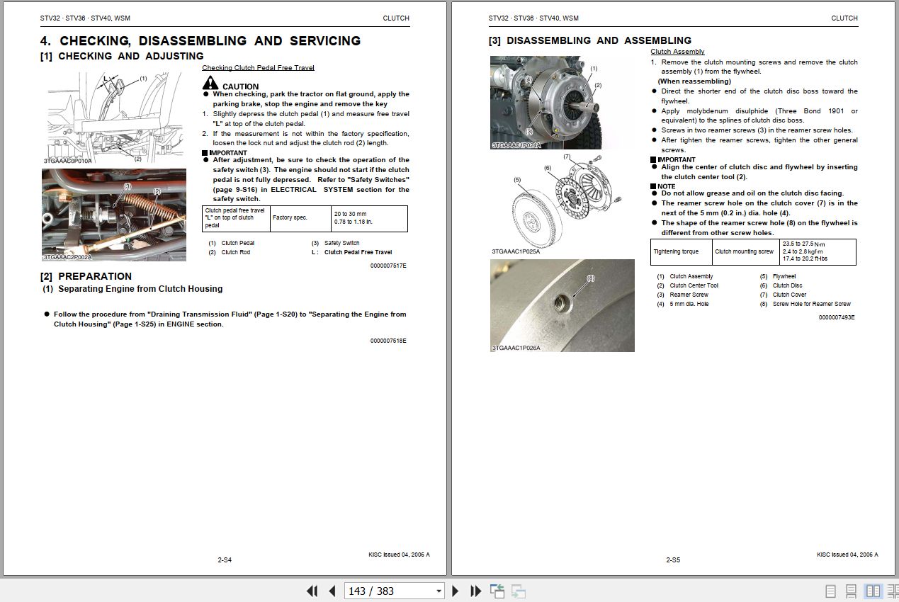 Kubota Tractor STV32 STV36 STV40 Workshop Manual 9Y011 13041 2