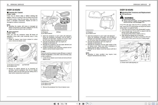 Kubota Tractor T1880 T2080 T2380 Operators Manual K1032 7122 1 2