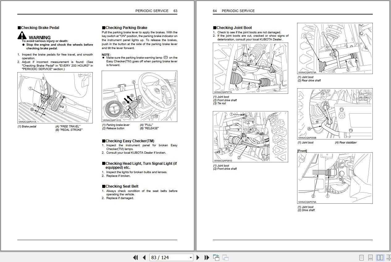 Kubota Utility Vehicle RTV X1100C Operator Manual K7731 7121 6 2