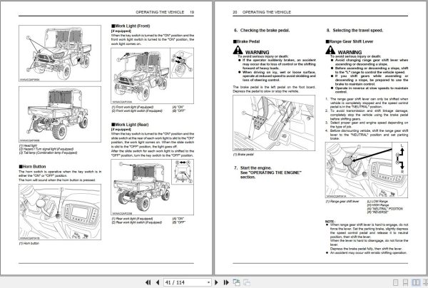 Kubota Utility Vehicle RTV X900 RTV X1120D Operators Manual K7421 7121 7 2