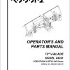 Kubota V Blade V4291 72 Operators and Parts Manual 77700 01200 1