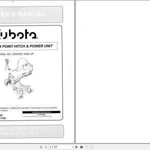 Kubota V5293B 4 Point Hitch Power Unit Owners Manual 77700 11308 1