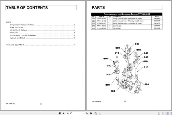 Kubota V5293B 4 Point Hitch Power Unit Parts Manual 77700 11310 2