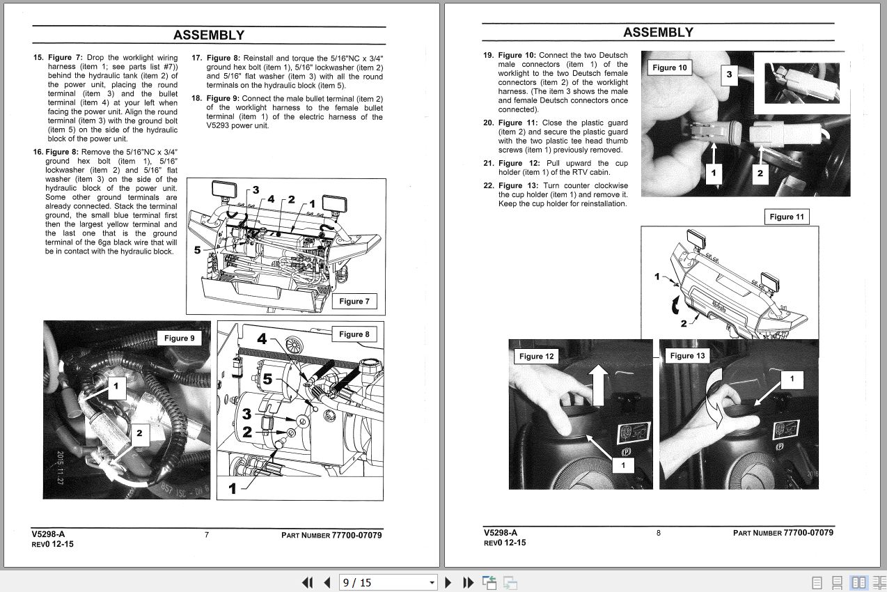 Kubota V5298 Hitch Upgrade Kit Instruction Sheet 77700 07079 2