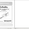 Kubota V5299B V5299B PTO Drive Kit With K Connect Owners Manual 77700 11305 1