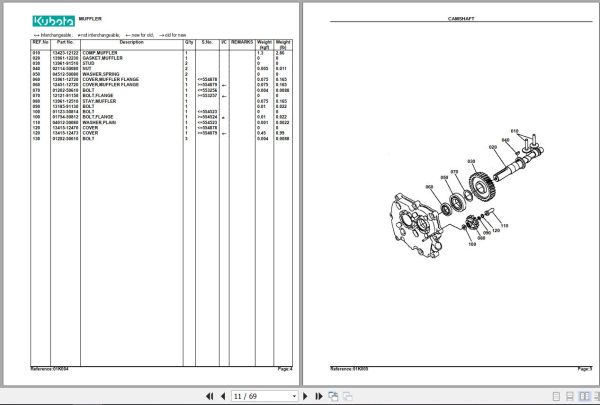 Kubota Walk Behind Tillers AT70S Parts Manual 2