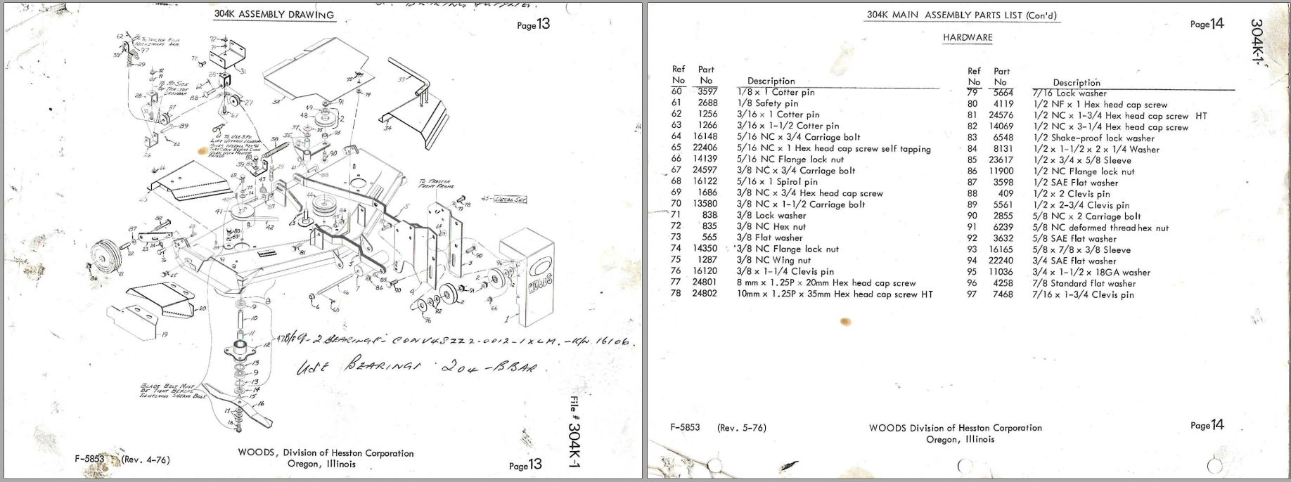Kubota Woods 304K Owners Manual 2