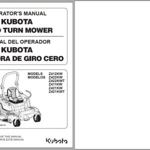 Kubota Zero Turn Mower Z411KW to Z422KWT Operators Manual K3071 7123 2 EN ES 1