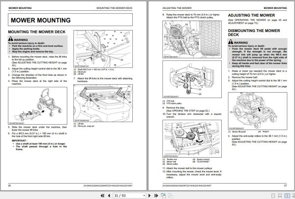 Kubota Zero Turn Mower Z411KW to Z422KWT Operators Manual K3071 7123 2 EN ES 2