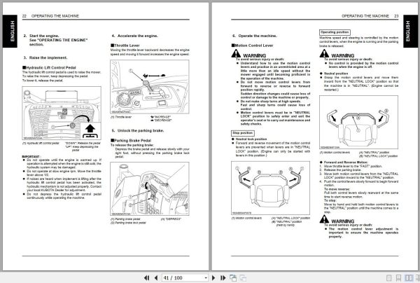 Kubota Zero Turn Mower ZD1011 ZD1021 Operators Manual K3411 7121 2 2