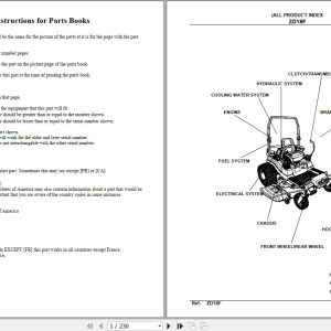 Kubota Zero Turn Mower ZD18F Parts Manual 1