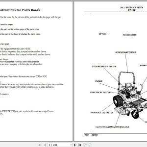 Kubota Zero Turn Mower ZD28F Parts Manual 1