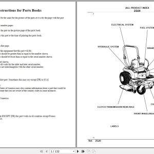 Kubota Zero Turn Mower ZG20 Parts Manual 1